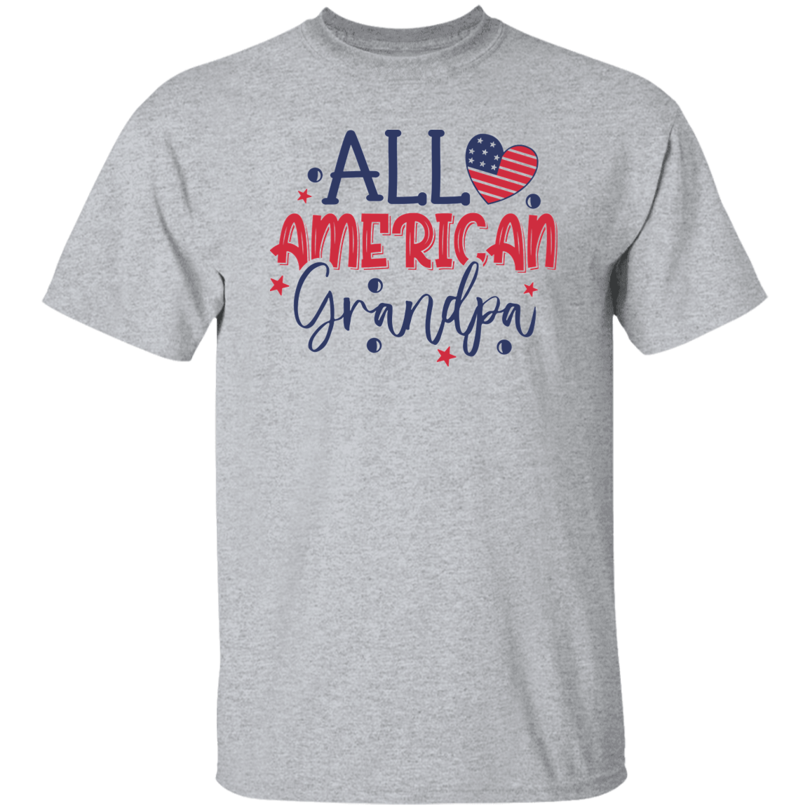 All American Grandpa T-Shirt, Patriotic 4th of July Tee Shirt for Independence Day, USA Shirt, Red White and Blue Shirt