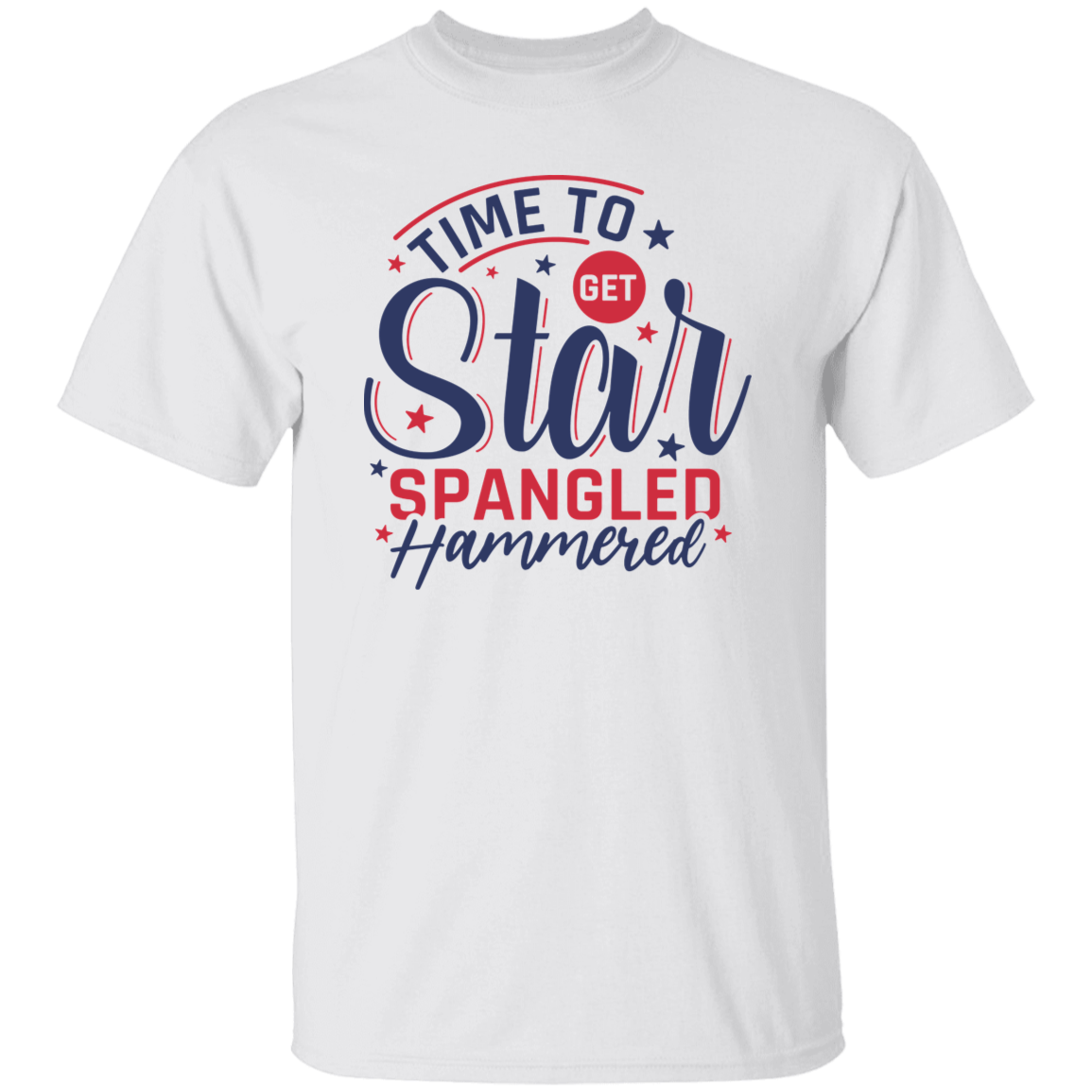 Star Spangled Hammered T-Shirt, Patriotic 4th of July Tee Shirt for Independence Day, USA Shirt, Red White and Blue Shirt