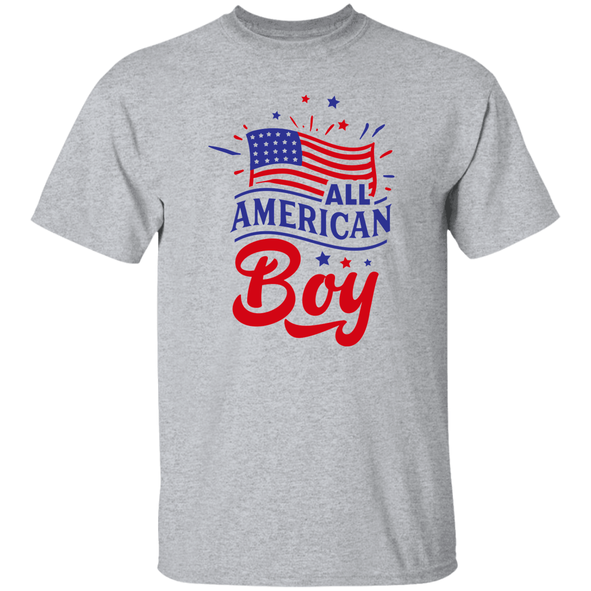 All American Boy T-Shirt, Patriotic 4th of July Tee Shirt for Independence Day, USA Shirt, Red White and Blue Shirt
