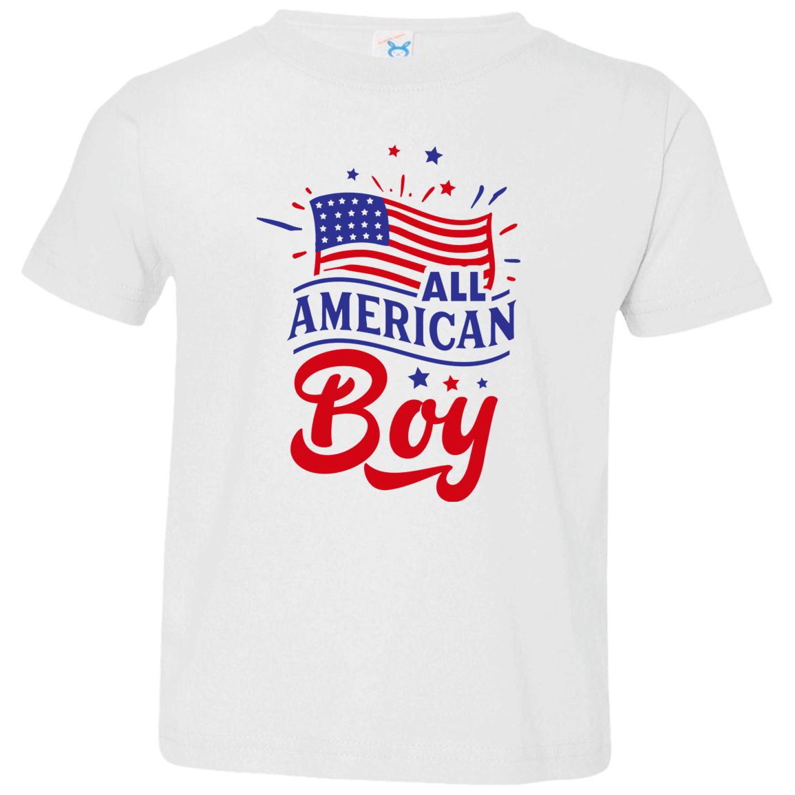 All American Boy, Toddler Jersey T-Shirt, Patriotic 4th of July Tee Shirt for Independence Day, USA Shirt, Red White and Blue Shirt