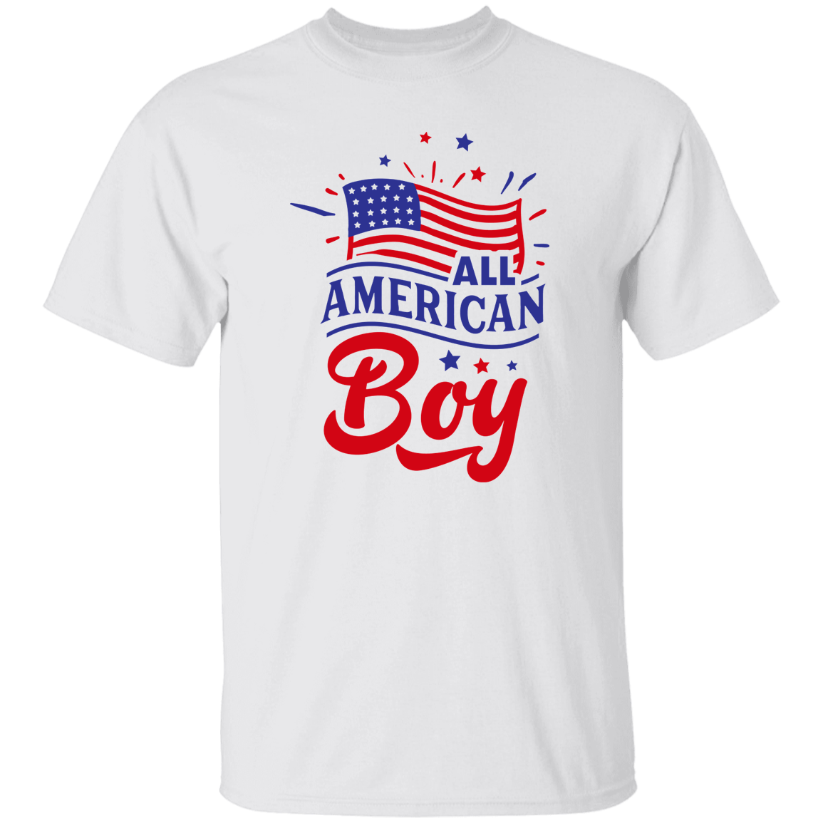 All American Boy T-Shirt, Patriotic 4th of July Tee Shirt for Independence Day, USA Shirt, Red White and Blue Shirt