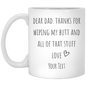Dear Dad, Thanks - Personalized Mug - Birthday, Father's Day Gift For Stepdad, Bonus Dad, Dad, Stepfather