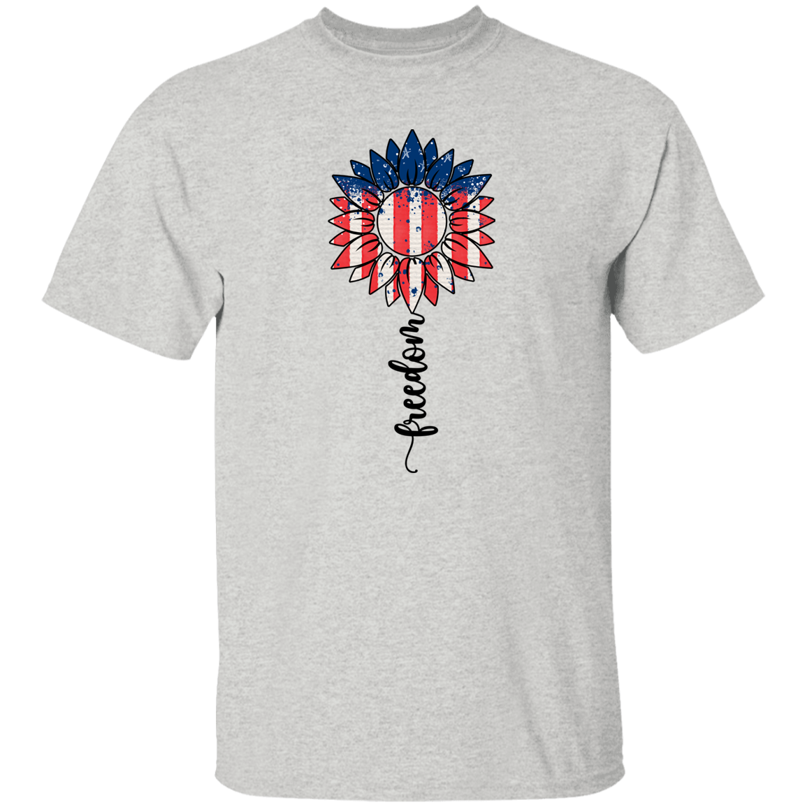 Freedom, Sunflower T-Shirt, Patriotic 4th of July Tee Shirt for Independence Day, USA Shirt, Red White and Blue Shirt