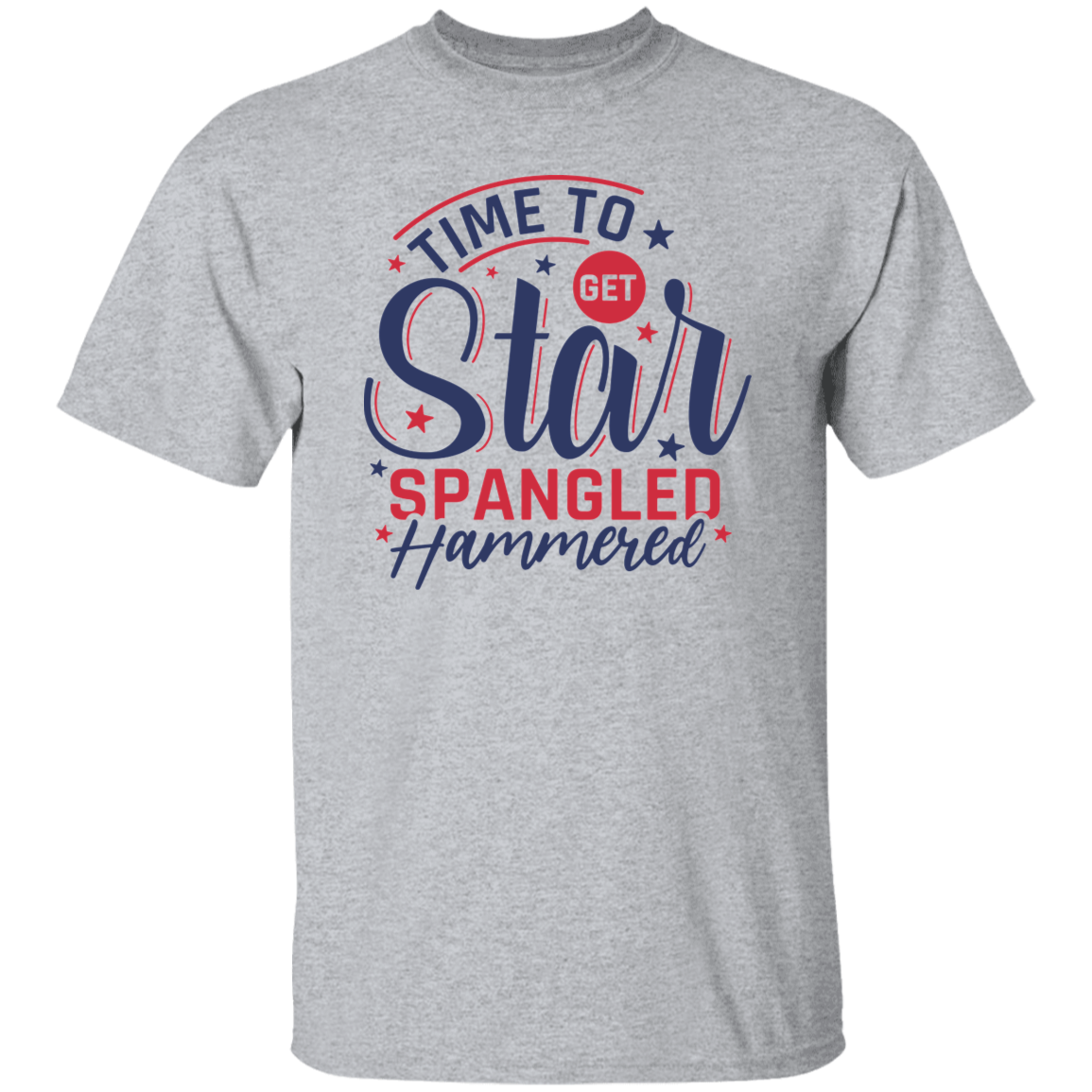 Star Spangled Hammered T-Shirt, Patriotic 4th of July Tee Shirt for Independence Day, USA Shirt, Red White and Blue Shirt