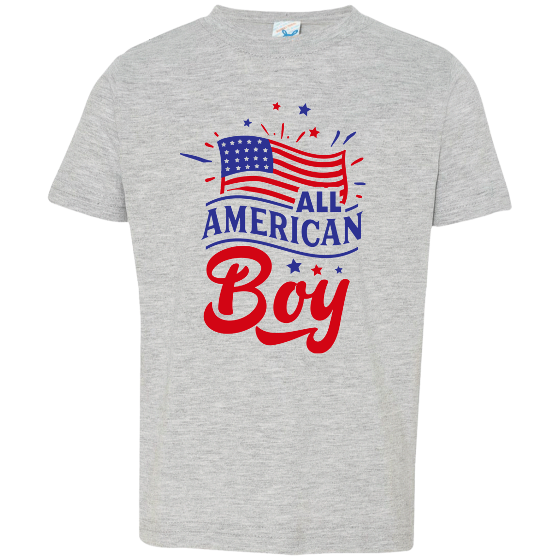 All American Boy, Toddler Jersey T-Shirt, Patriotic 4th of July Tee Shirt for Independence Day, USA Shirt, Red White and Blue Shirt
