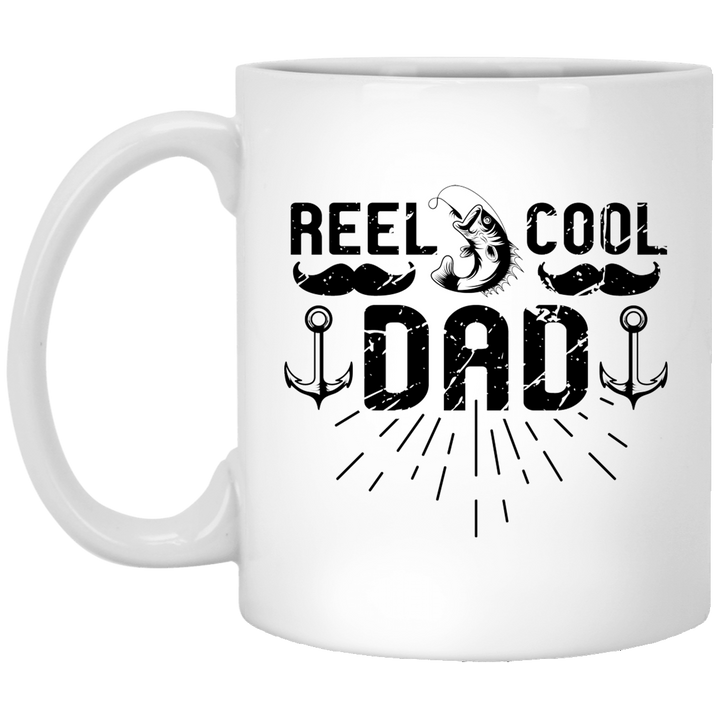Reel Cool Dad Coffee Mug, Funny Dad Coffee Mugs, Funny Dad Gift Idea, Father's Day Gift, Christmas Birthday Dad Gift, Funny Dad Cups, Bonus Dad, Stepfather, Stepdad, Fishing Enthusiast Mug
