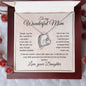 To my Wonderful Mom - Love, your Daughter - Forever Love Necklace (Pink Watercolor)