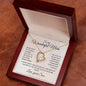To my Wonderful Mom - Love, your Son - Forever Love Necklace (Pink Watercolor)