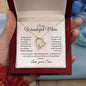 To my Wonderful Mom - Love, your Son - Forever Love Necklace (Pink Watercolor)
