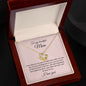 To my Beautiful Mom - I love you - Love Knot Necklace (Rose Pink Card)