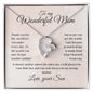 To my Wonderful Mom - Love, your Son - Forever Love Necklace (Pink Watercolor)