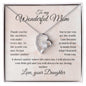 To my Wonderful Mom - Love, your Daughter - Forever Love Necklace (Pink Watercolor)