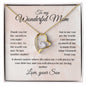To my Wonderful Mom - Love, your Son - Forever Love Necklace (Pink Watercolor)