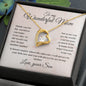 To my Wonderful Mom - Love, your Son - Forever Love Necklace (Pink Watercolor)