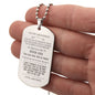 To my Grandson - Love, Grandpa - Engraved Dog Tag Necklace