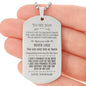 To my Son - Love, your Dad - Engraved Dog Tag Necklace