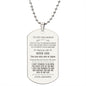 To my Grandson - Love, Grandpa - Engraved Dog Tag Necklace