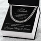 To my Soulmate - I love you always and forever - Cuban Link Chain (Black Message Card)