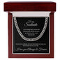 To my Soulmate - I love you always and forever - Cuban Link Chain (Black Message Card)
