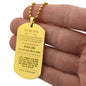To my Son - Love, your Mom - Engraved Dog Tag Necklace