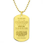 To my Son - Love, your Dad - Engraved Dog Tag Necklace