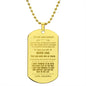 To my Grandson - Love, Grandpa - Engraved Dog Tag Necklace