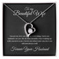 To my Beautiful Wife - Forever Your Husband - Forever Love Necklace (Black Card)