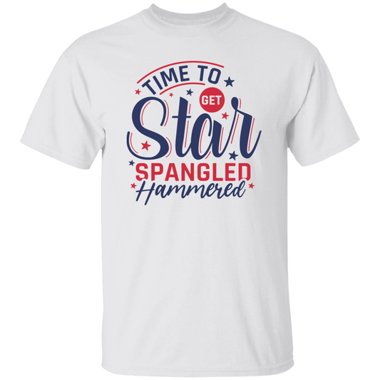 Star Spangled Hammered T-Shirt, Patriotic 4th of July Tee Shirt for Independence Day, USA Shirt, Red White and Blue Shirt