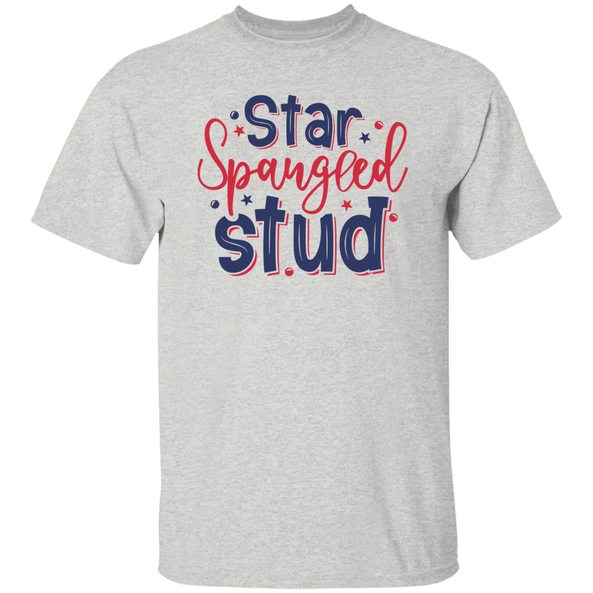 Star Spangled Stud T-Shirt, Patriotic 4th of July Tee Shirt for Independence Day, USA Shirt, Red White and Blue Shirt