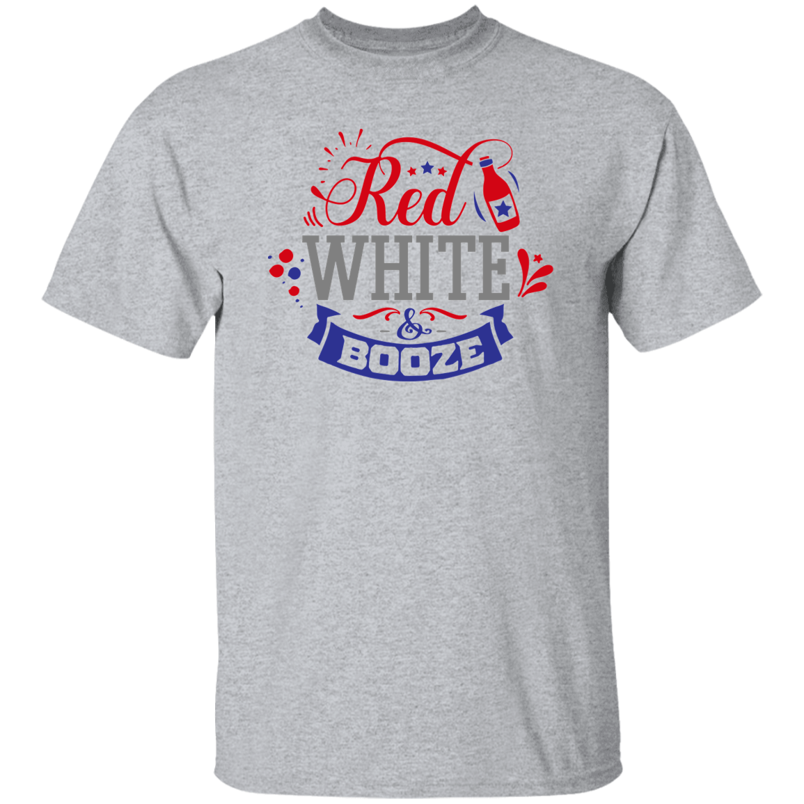 Reg White and Booze T-Shirt, Patriotic 4th of July Tee Shirt for Independence Day, USA Shirt, Red White and Blue Shirt