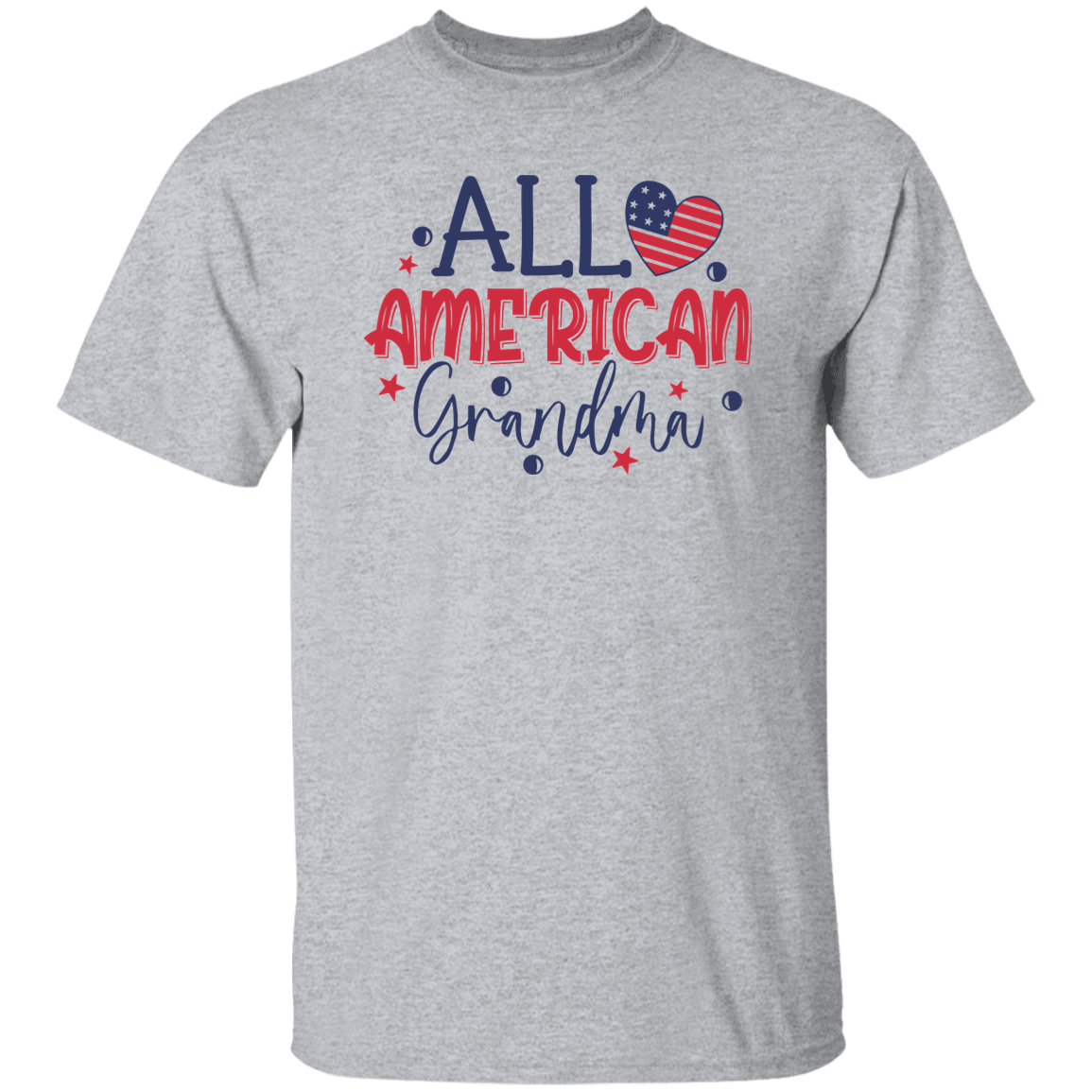 All American Grandma T-Shirt, Patriotic 4th of July Tee Shirt for Independence Day, USA Shirt, Red White and Blue Shirt