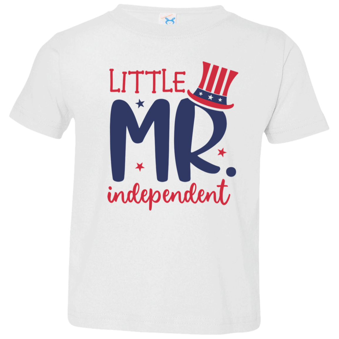 Little Mr Independent Toddler Jersey T-Shirt, Patriotic Shirt, Independence Day Gift, USA, Red White and Blue Shirt