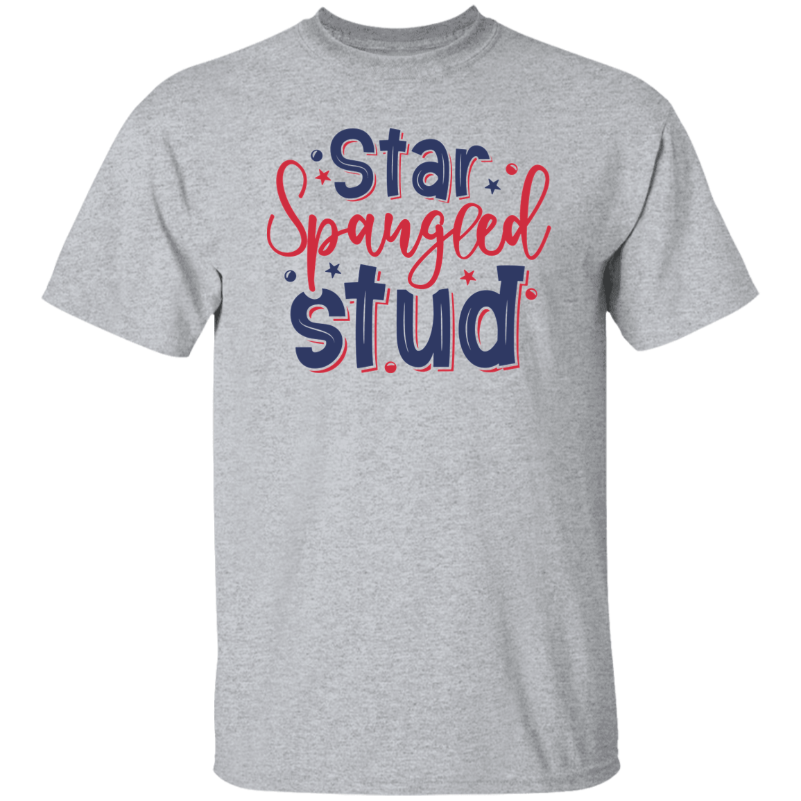 Star Spangled Stud T-Shirt, Patriotic 4th of July Tee Shirt for Independence Day, USA Shirt, Red White and Blue Shirt