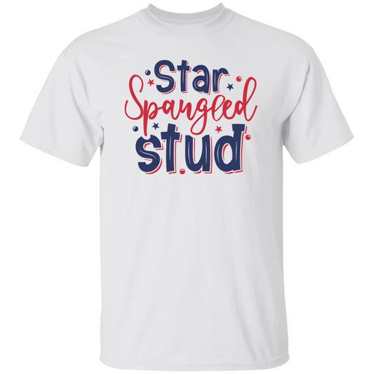 Star Spangled Stud T-Shirt, Patriotic 4th of July Tee Shirt for Independence Day, USA Shirt, Red White and Blue Shirt