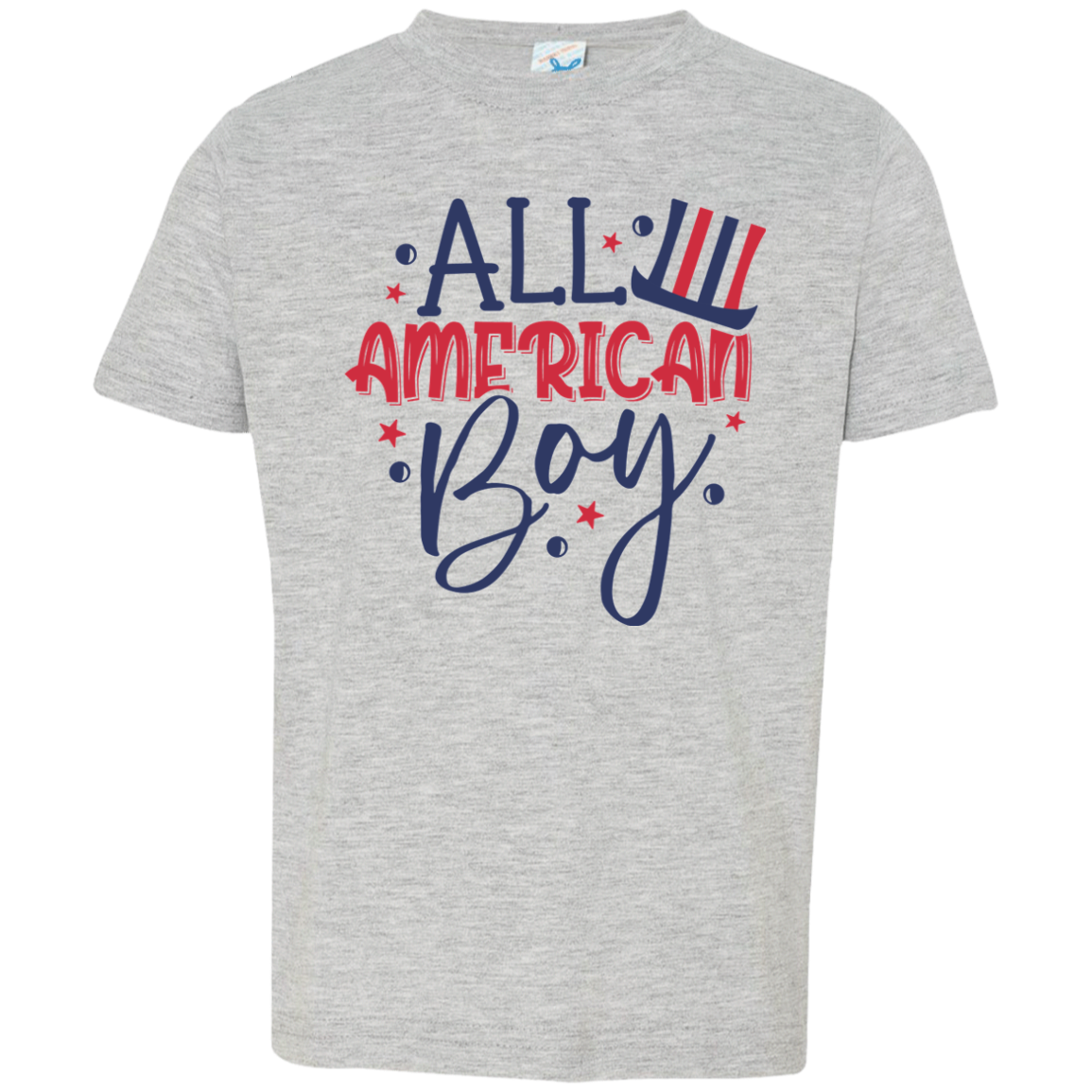 All American Boy Toddler Jersey T-Shirt, Patriotic Shirt, Independence Day Gift, USA, Red White and Blue Shirt