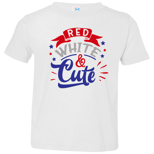 Red White and Cute Toddler Jersey T-Shirt, Patriotic Shirt, Independence Day Gift, USA, Red White and Blue Shirt