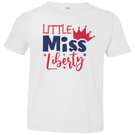 Little Miss Liberty Toddler Jersey T-Shirt, Patriotic Shirt, Independence Day Gift, USA, Red White and Blue Shirt