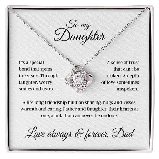 To my Daughter - Love always & forever, Dad -  Love Knot Necklace