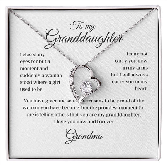 To my Granddaughter - Grandma -  Forever Love Necklace