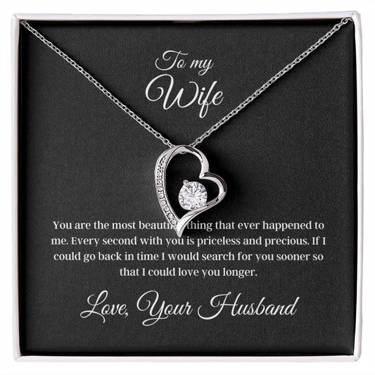 To my Wife - Love, Your Husband - Forever Love Necklace (Black Card)